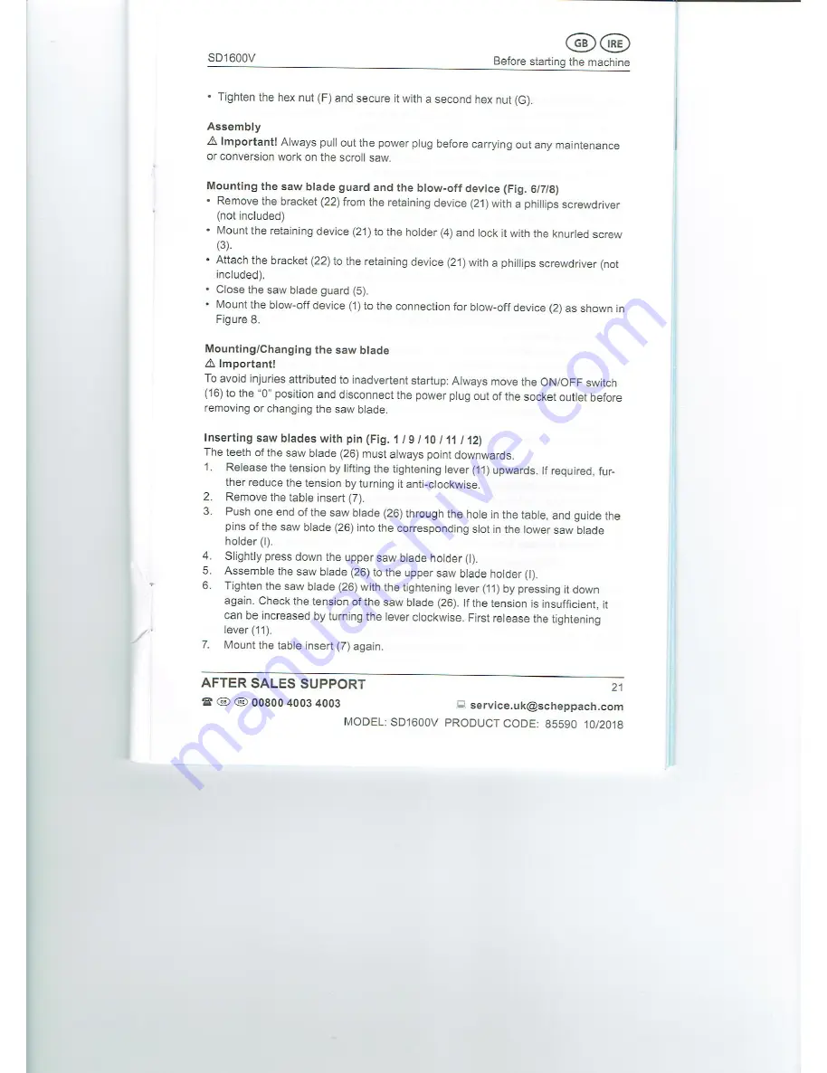 ALDI WORKZONE SD1600V User Manual Download Page 21