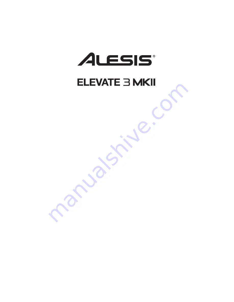 Alesis ELEVATE 3 MKII User Manual Download Page 1