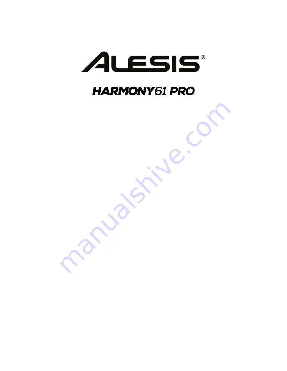 Alesis HARMONY61 Скачать руководство пользователя страница 1