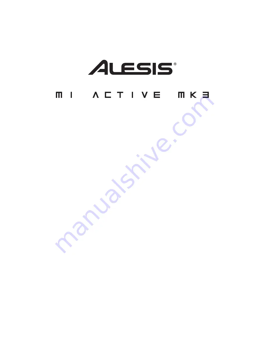 Alesis M1 Active MK3 User Manual Download Page 1