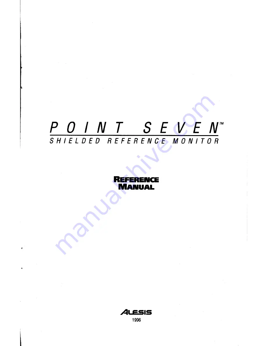 Alesis Point Seven Reference Manual Download Page 2