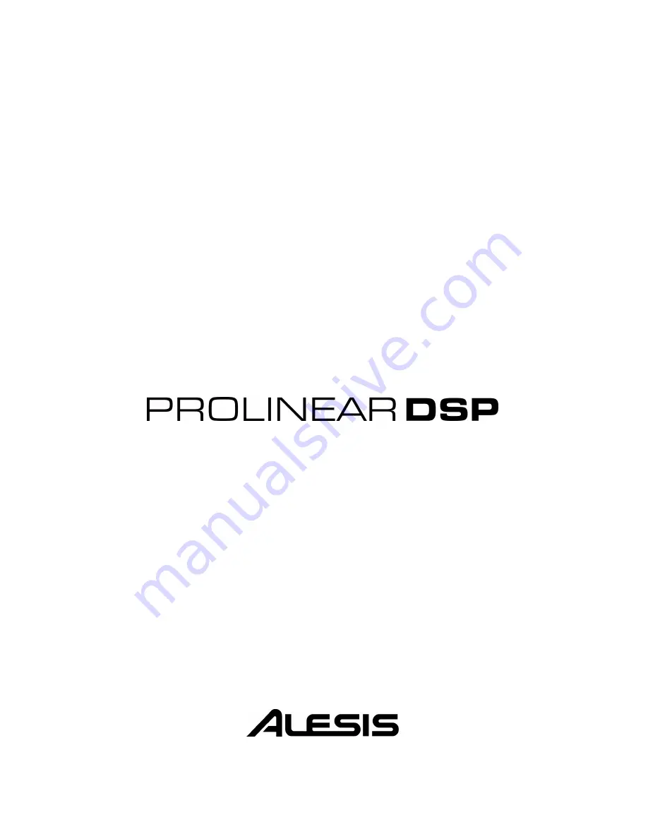 Alesis ProLinear DSP Reference Manual Download Page 1