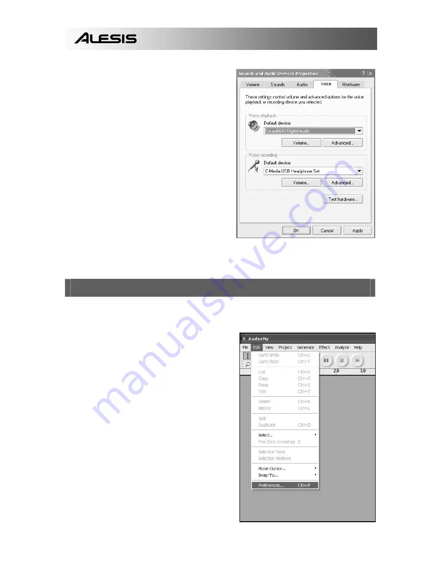 Alesis USB MICROPHONE PODCASTING KIT Reference Manual Download Page 72