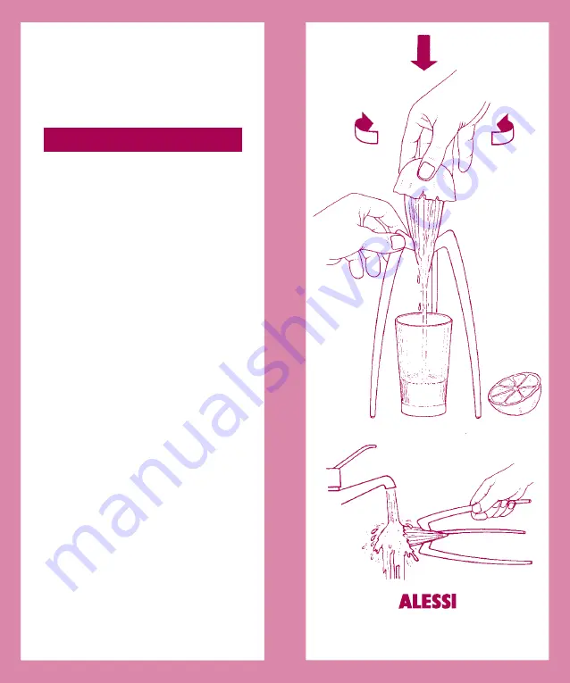 Alessi Juicy Salif Instructions For Use Manual Download Page 2