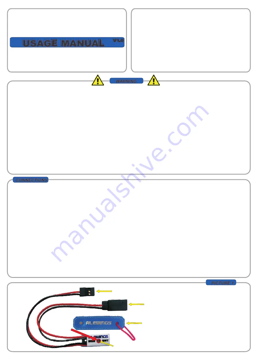 Alewings ESC micro MGN Usage Manual Download Page 1