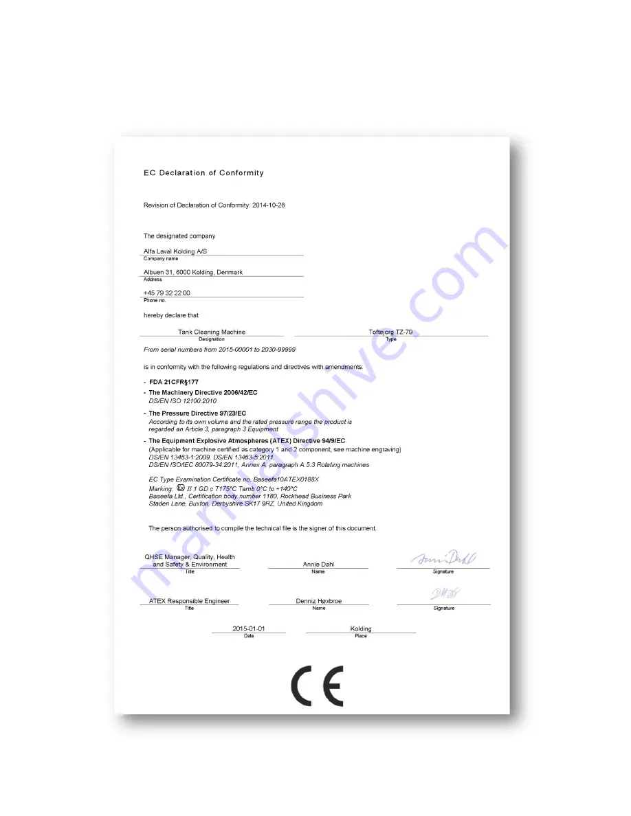 Alfa Laval Toftejorg TZ-79 Скачать руководство пользователя страница 47