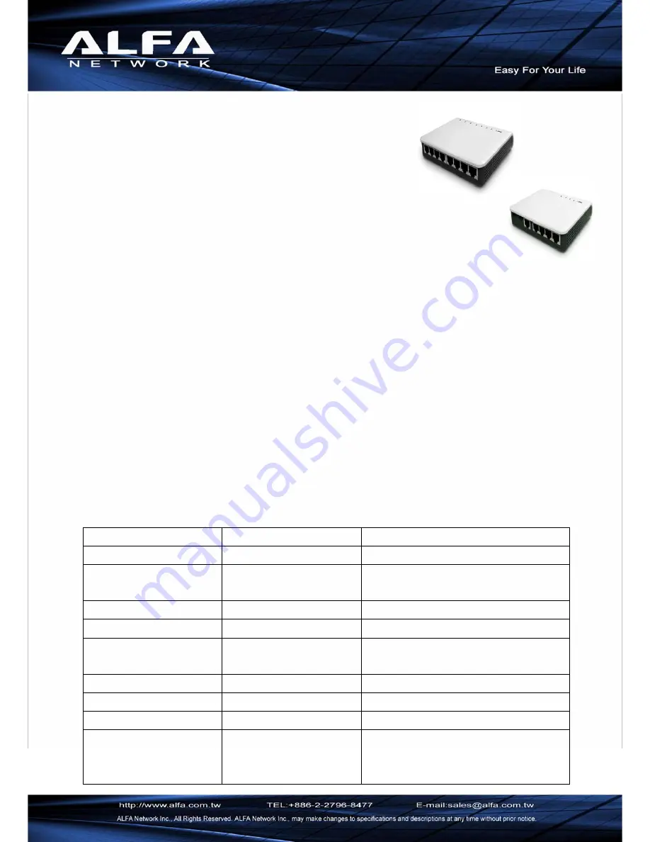 Alfa Network AFS05E Specifications Download Page 1