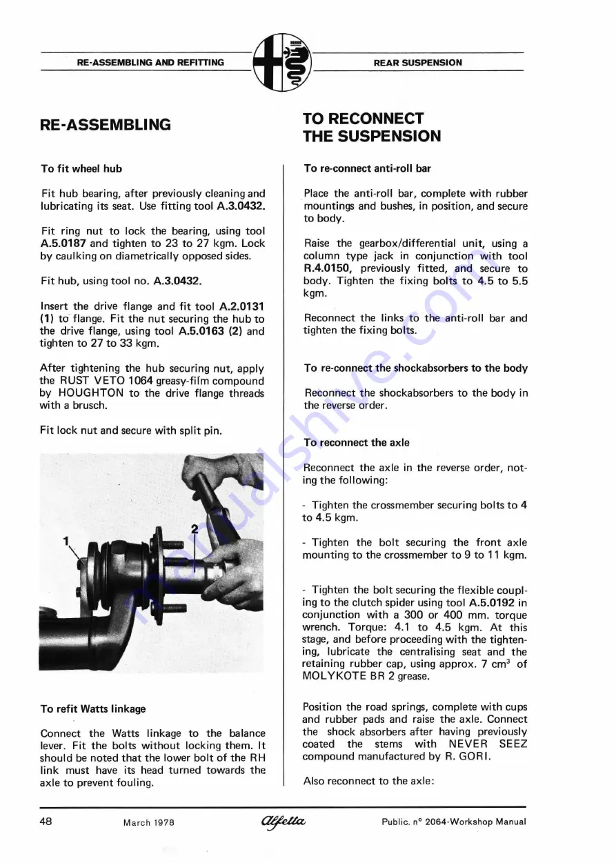 Alfa Romeo Alfetta Workshop Manual Download Page 50