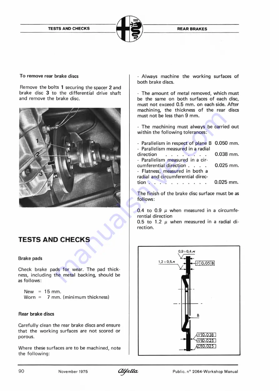 Alfa Romeo Alfetta Workshop Manual Download Page 92