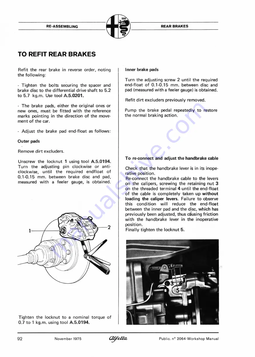 Alfa Romeo Alfetta Workshop Manual Download Page 94