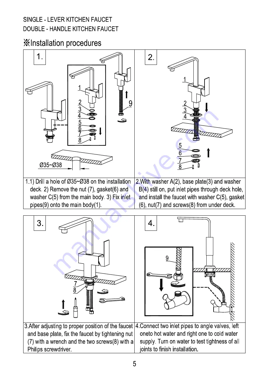 alfi AB3600-PC Installation Instructions Manual Download Page 7