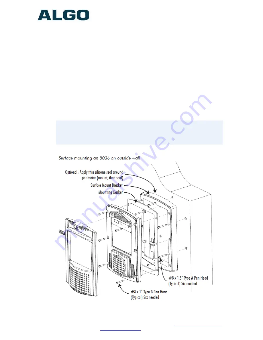 Algo 8036 Installation/Configuration Manual Download Page 16