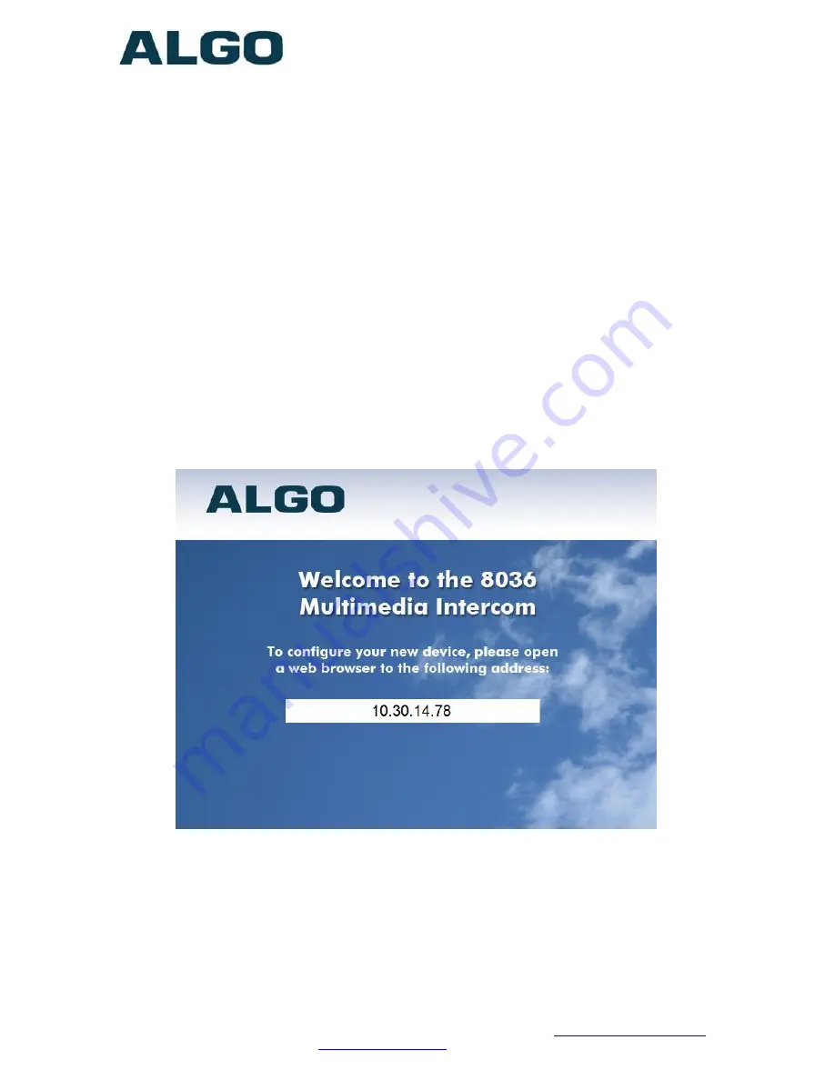 Algo 8036 Installation/Configuration Manual Download Page 19