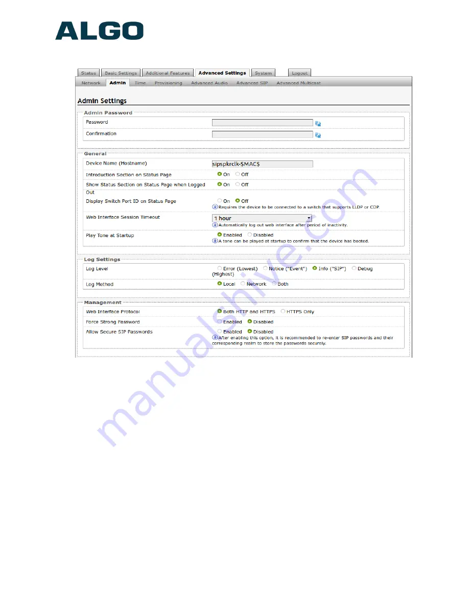 Algo 8190S User Manual Download Page 35