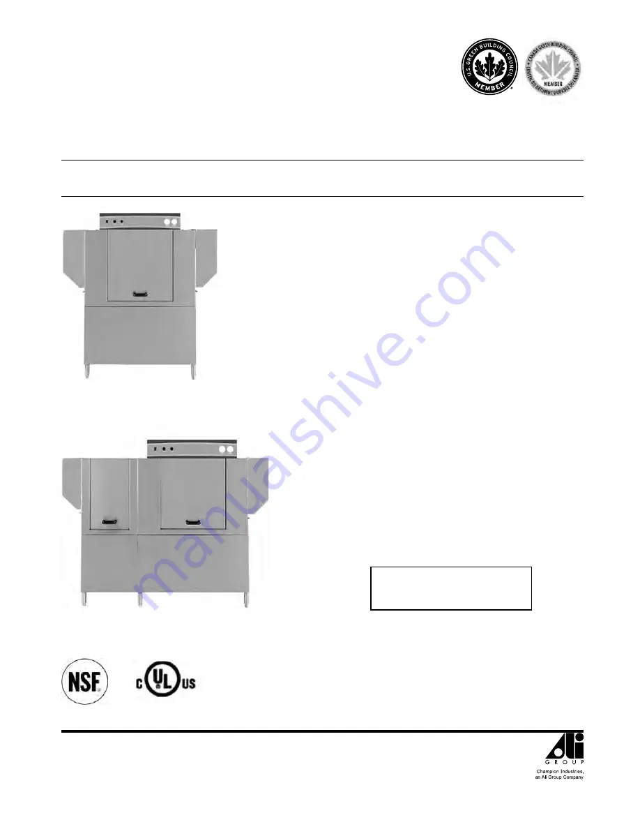 ALI Champion CH-44 Installation/Operation Manual With Service Replacement Parts Download Page 1