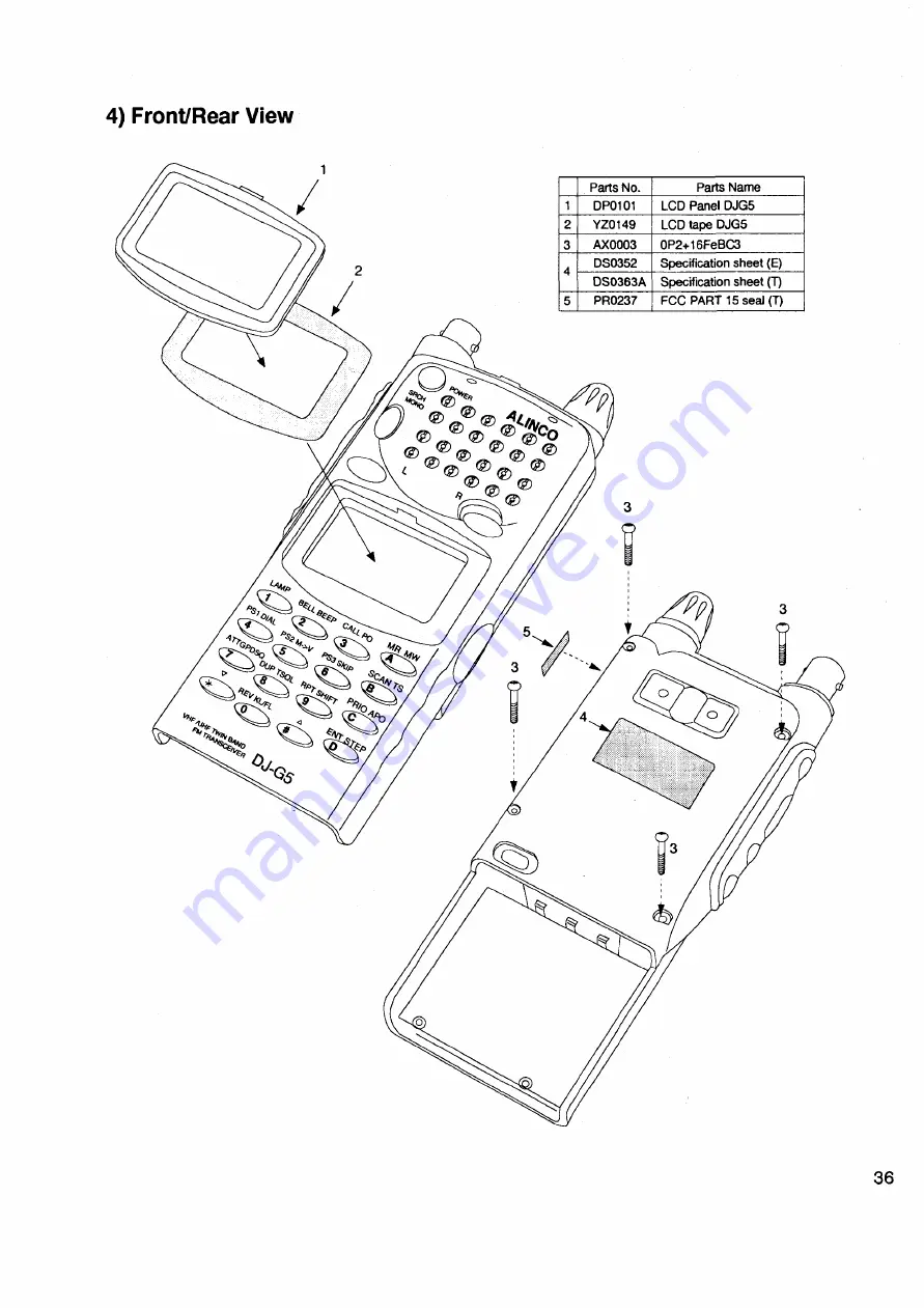 Alinco DJ-G5 Service Manual Download Page 34