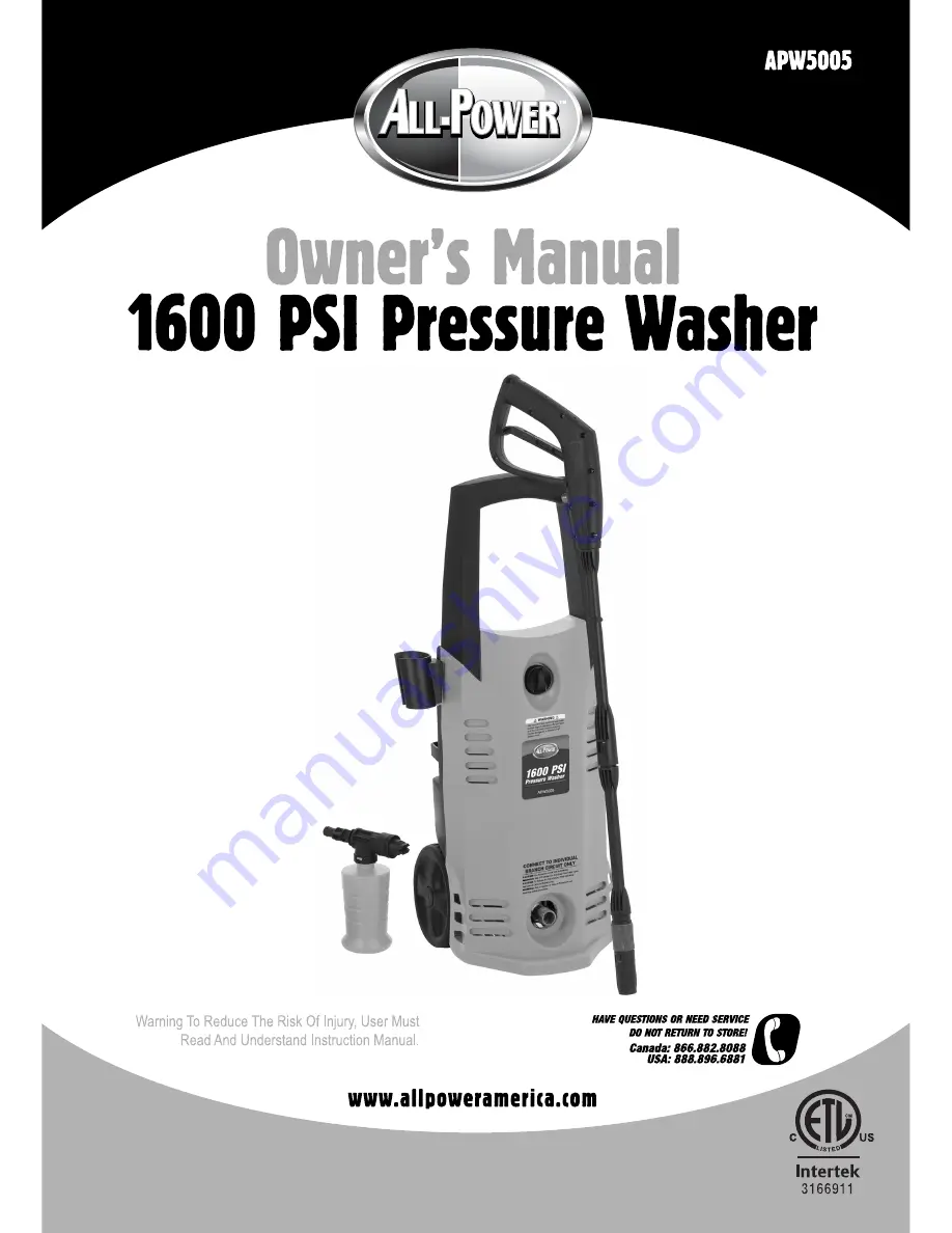 All-Power APW5004 Owner'S Manual Download Page 1