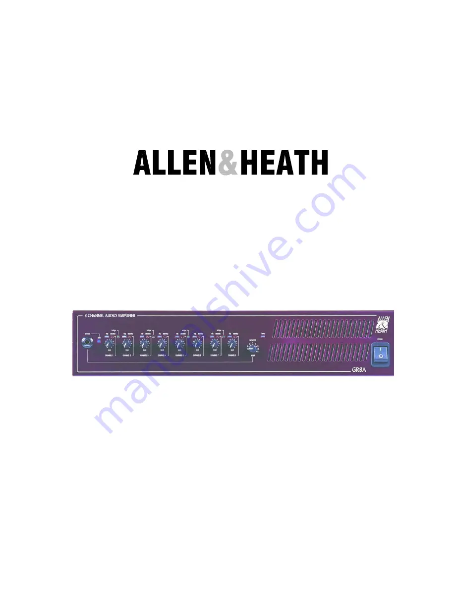 ALLEN & HEATH GR8A User Manual Download Page 1