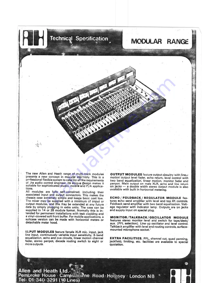 ALLEN & HEATH MOD1 User Manual Download Page 1