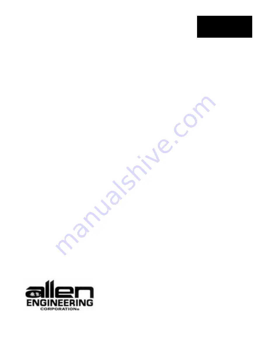 Allen Engineering Corporation RAZORBACK 12HD Operation Manual Download Page 5