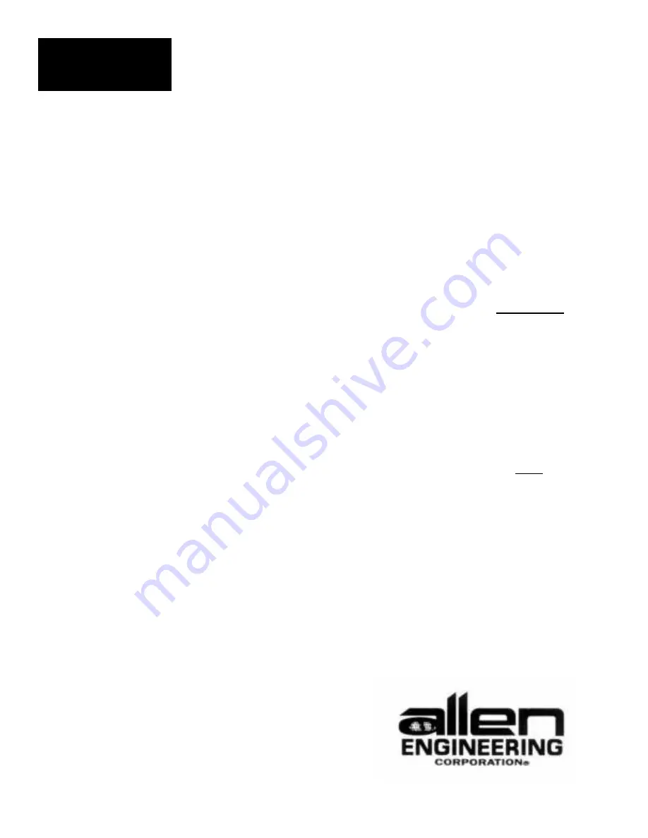 Allen Engineering Corporation RAZORBACK 12HD Operation Manual Download Page 8