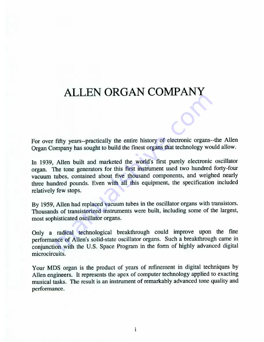 Allen Organ Company MDS-75 Скачать руководство пользователя страница 5