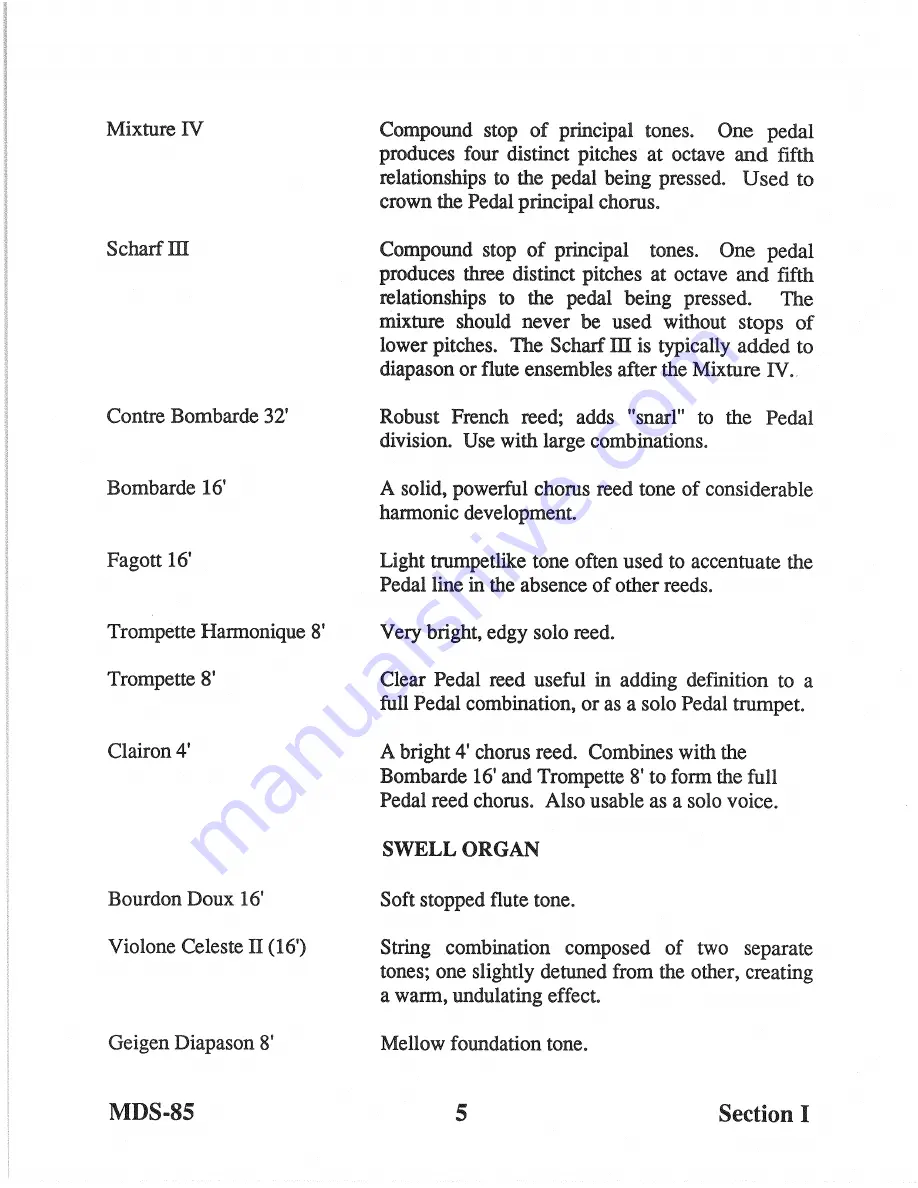 Allen Organ Company MDS-85 Owner'S Manual Download Page 13