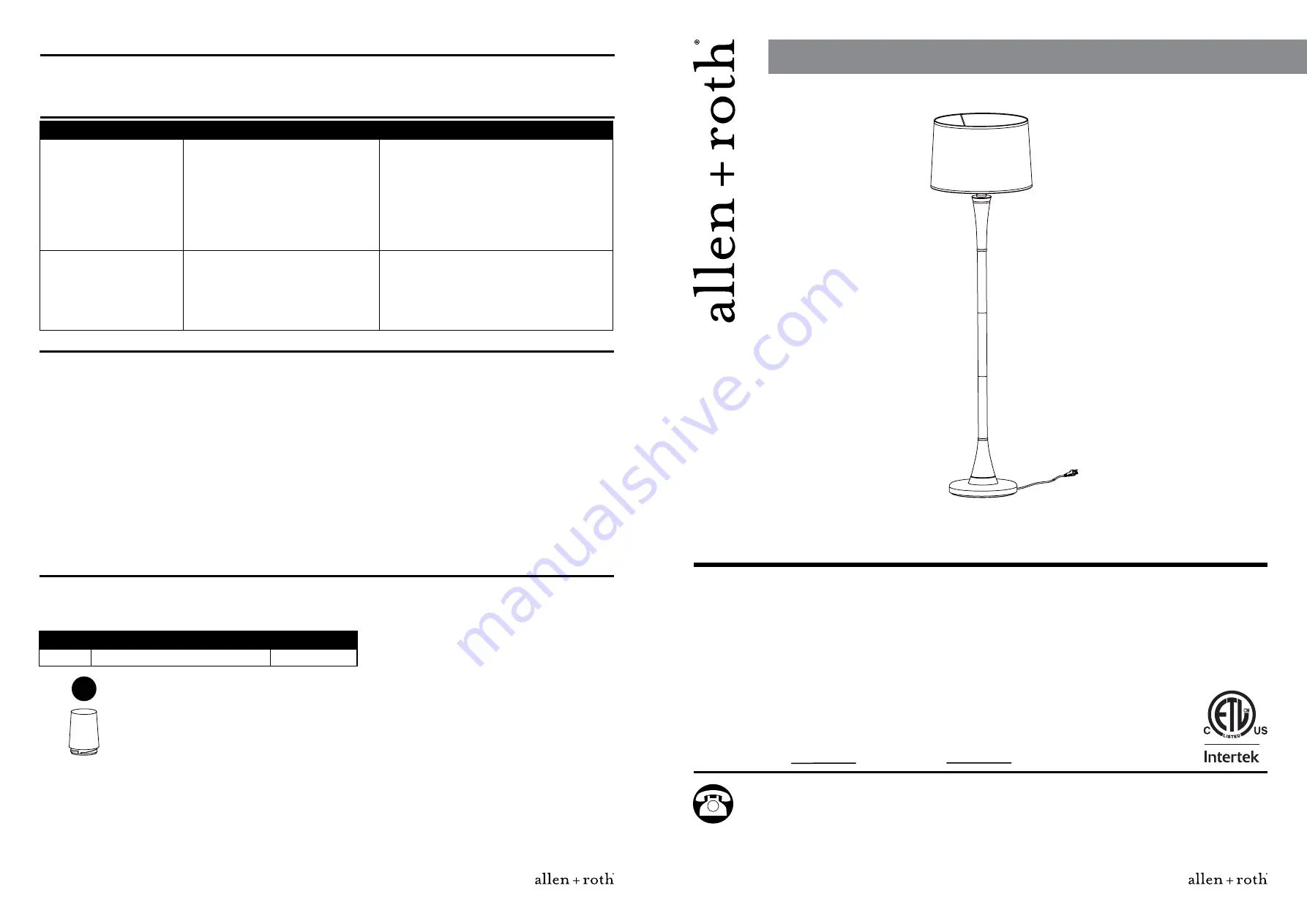 Allen + Roth FF14-002 Скачать руководство пользователя страница 3