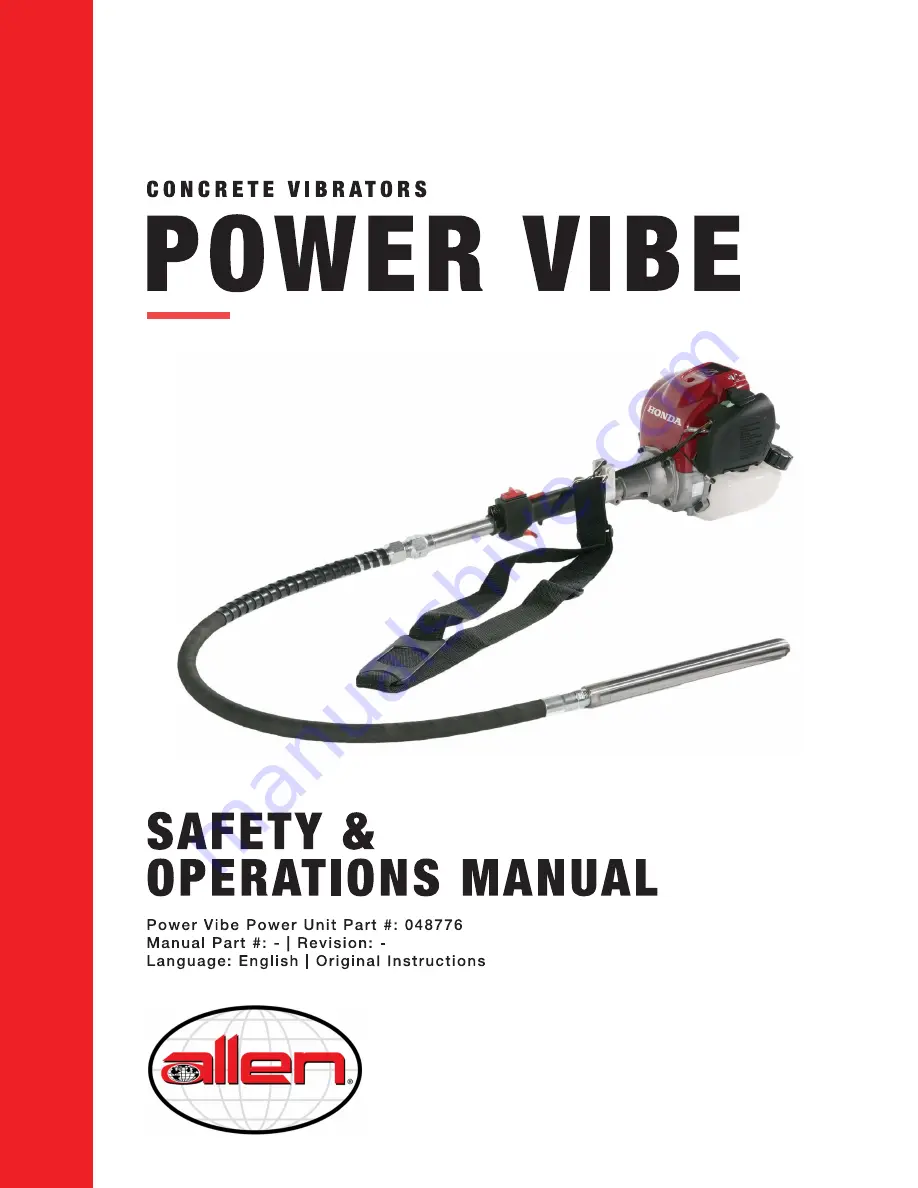 allen Power Vibe Series Safety & Operation Manual Download Page 1