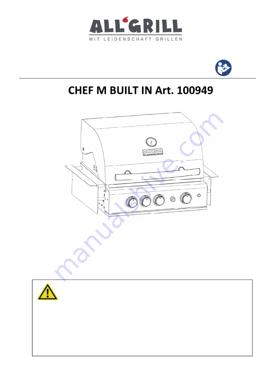 ALL'GRILL 100949 Operating & Assembly Instructions Download Page 1