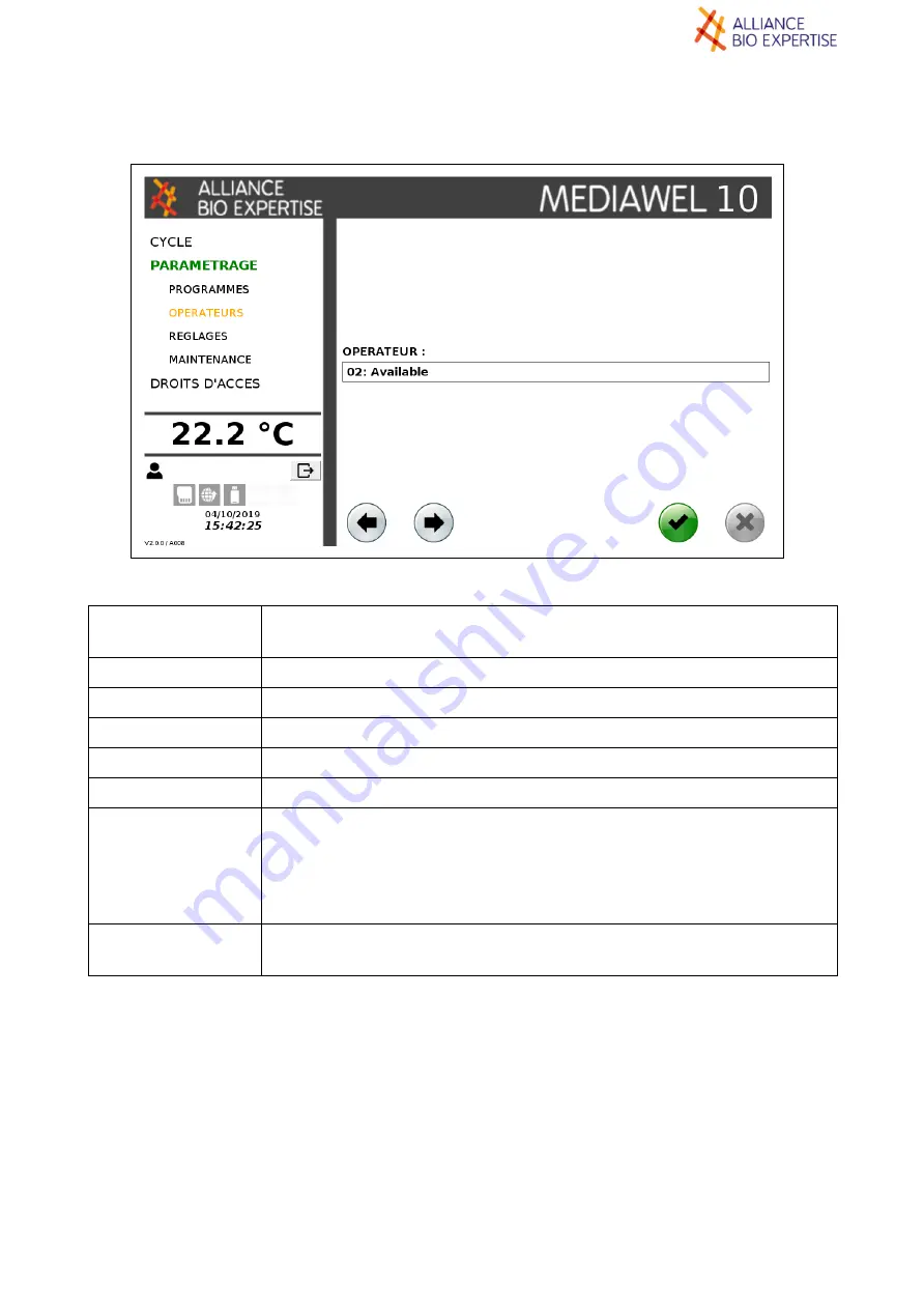 Alliance Bio Expertise MEDIAWEL 10 User Manual Download Page 22