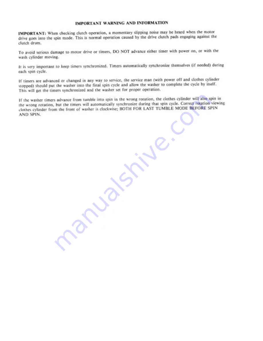 Alliance Laundry Systems CL9161 Service Manual Download Page 4