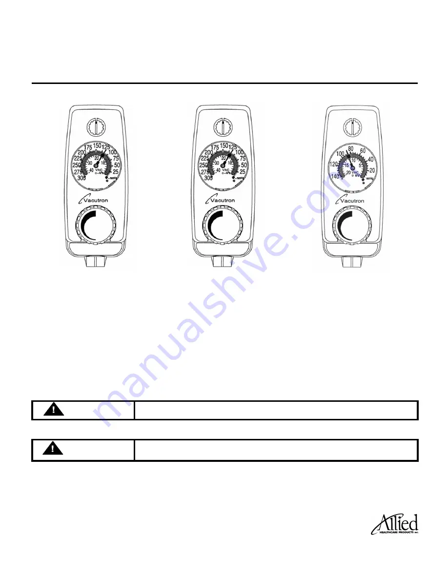 Allied Healthcare VACUTRON CONTINUOUS-INTERMITTENT Скачать руководство пользователя страница 1