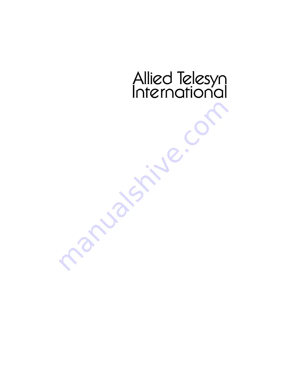 Allied Telesis CentreCOM AT-810SL User Manual Download Page 1