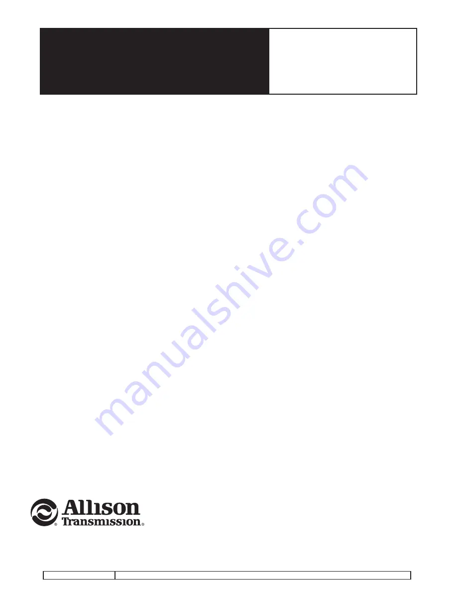 Allison Transmission 1000 EVS Service Manual Download Page 1