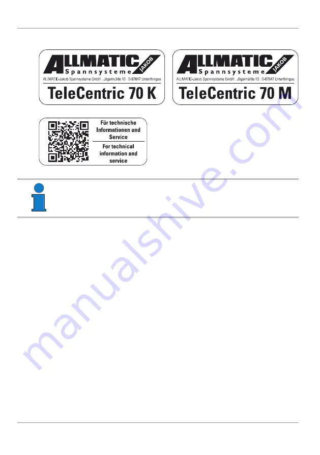 Allmatic TeleCentric  70 M Operating Manual Download Page 124