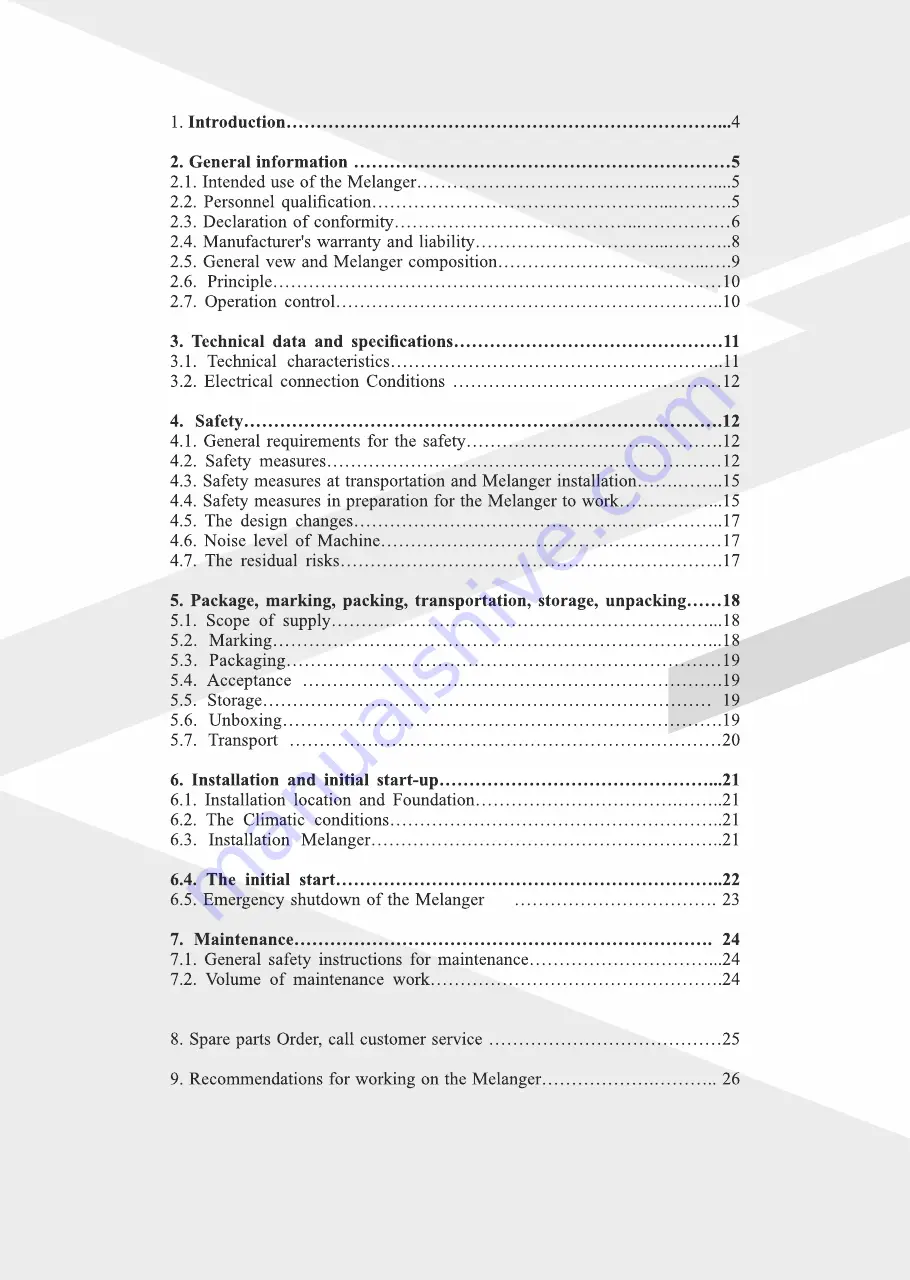 Allure Melanger 4-0.25-230-50-A Owner'S Manual Download Page 4