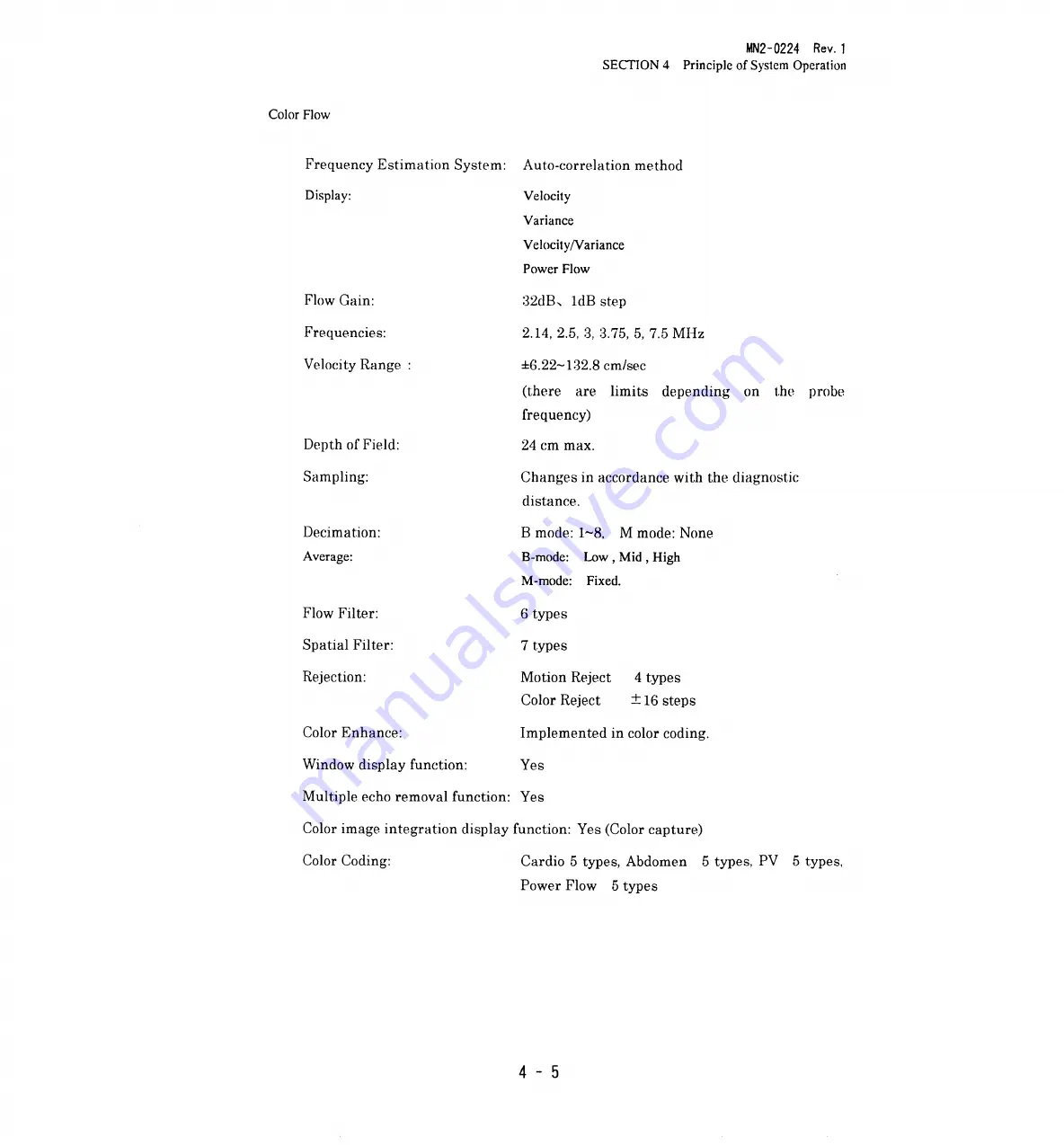 Aloka ProSound SSD-5500 Specifications Download Page 497