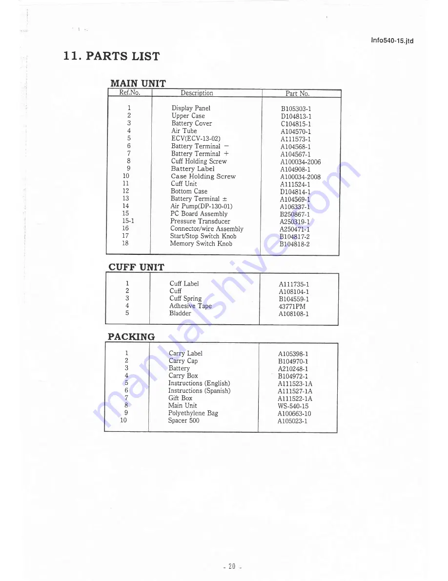 ALP K2 WS-540-15 Service Manual Download Page 21