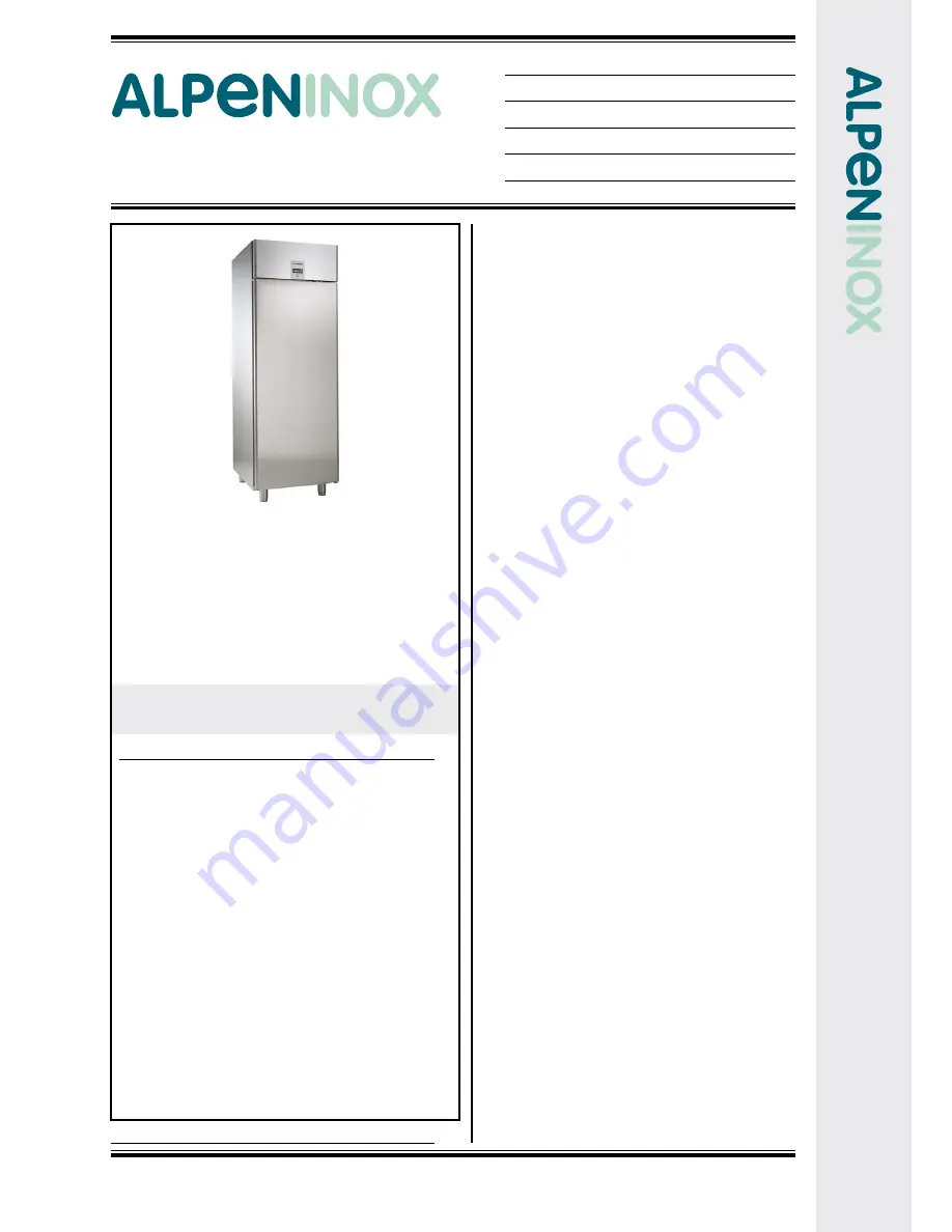 Alpeninox Crio Smart RE471FF Specifications Download Page 1