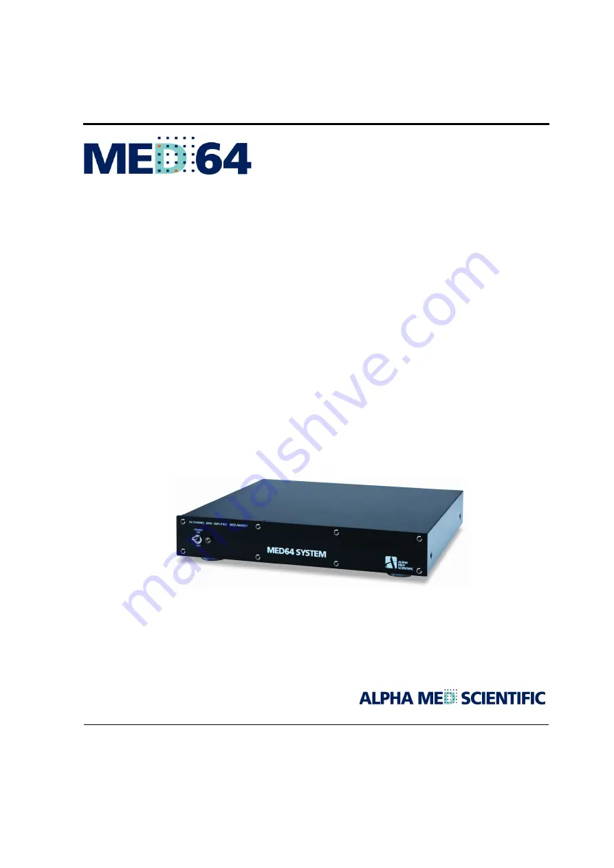 Alpha MED Scientific MED-A64MD1A Product Manual Download Page 1