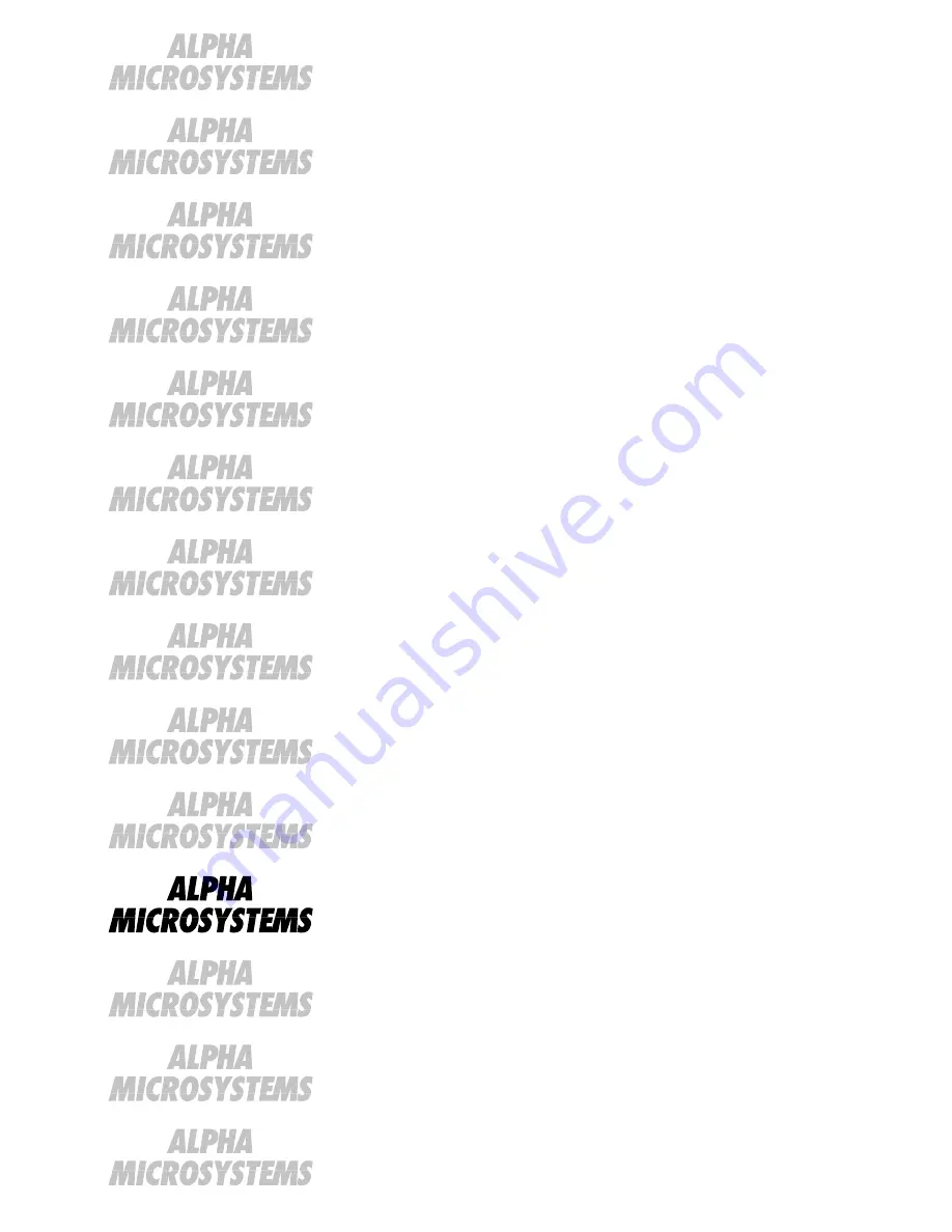 Alpha Microsystems AM-990 Service Manual Download Page 1