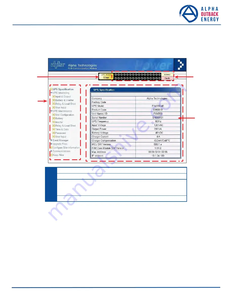 Alpha Outback Energy FXM 350 Series User Manual Download Page 50