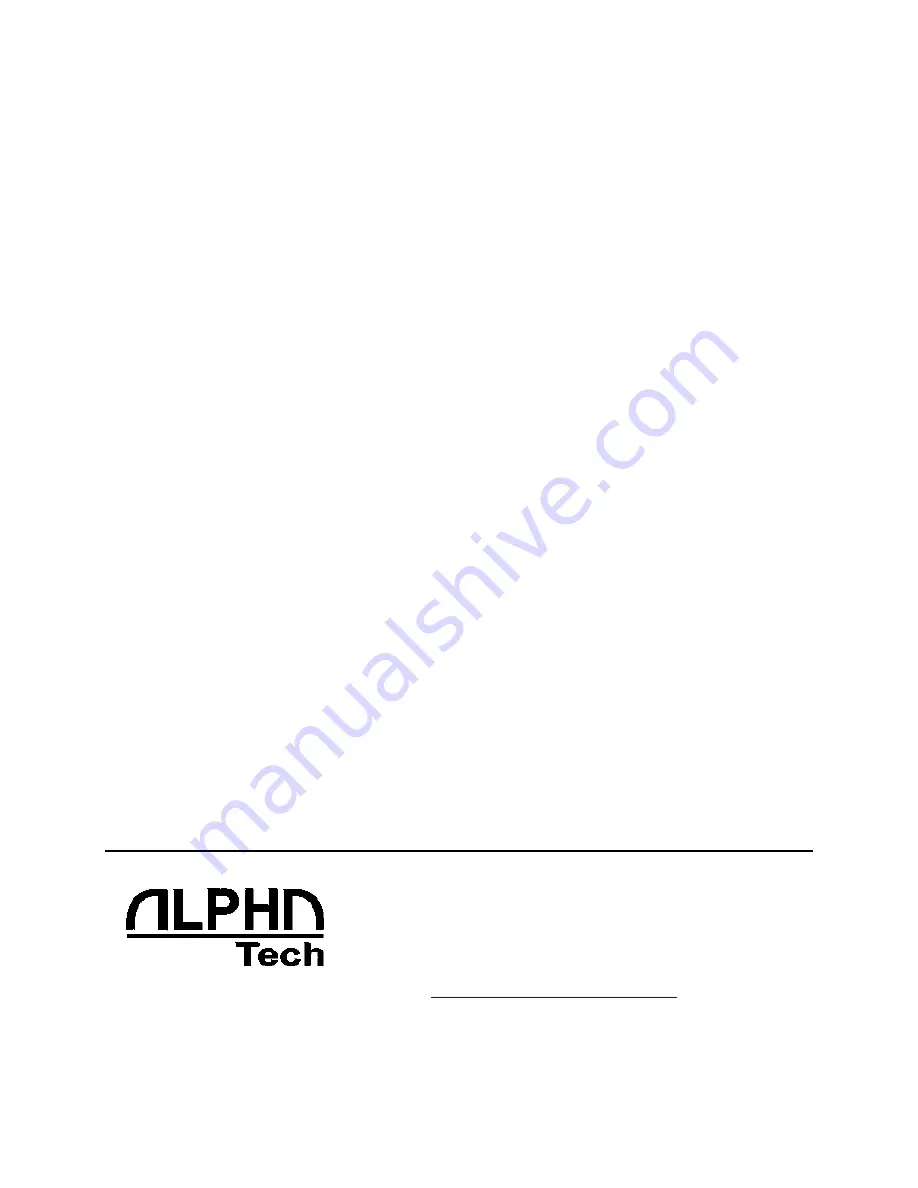 Alphatech Brave series User And Service Manual Download Page 3