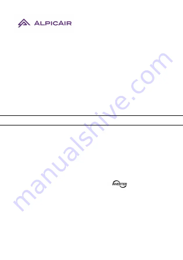 AlpicAir AWI-70HPDC1F Manual Download Page 1