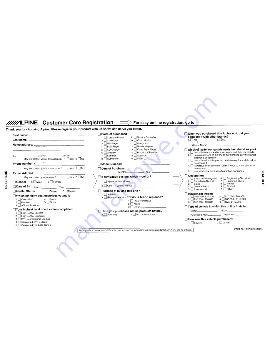 Alpine 9831 - CDA Radio / CD Owner'S Manual Download Page 44