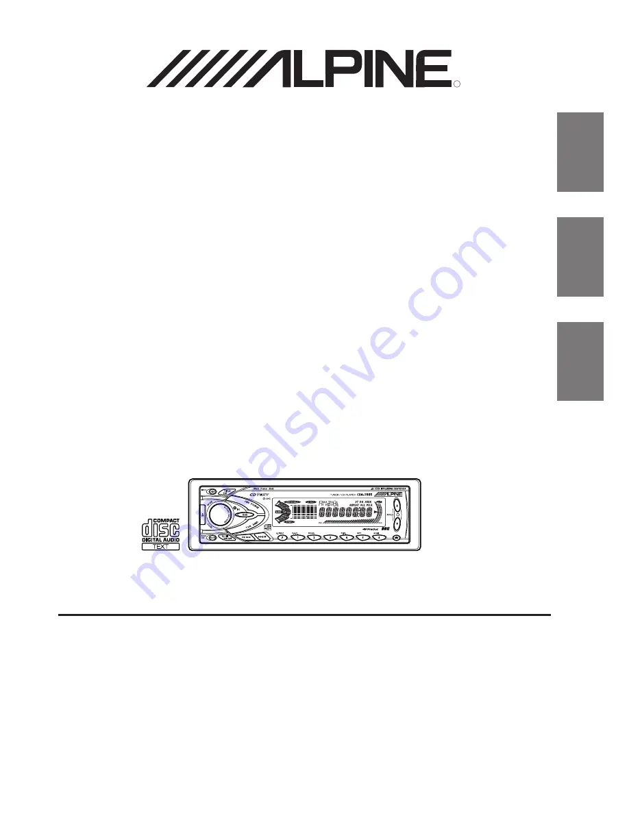 Alpine CDA-7862 Скачать руководство пользователя страница 1