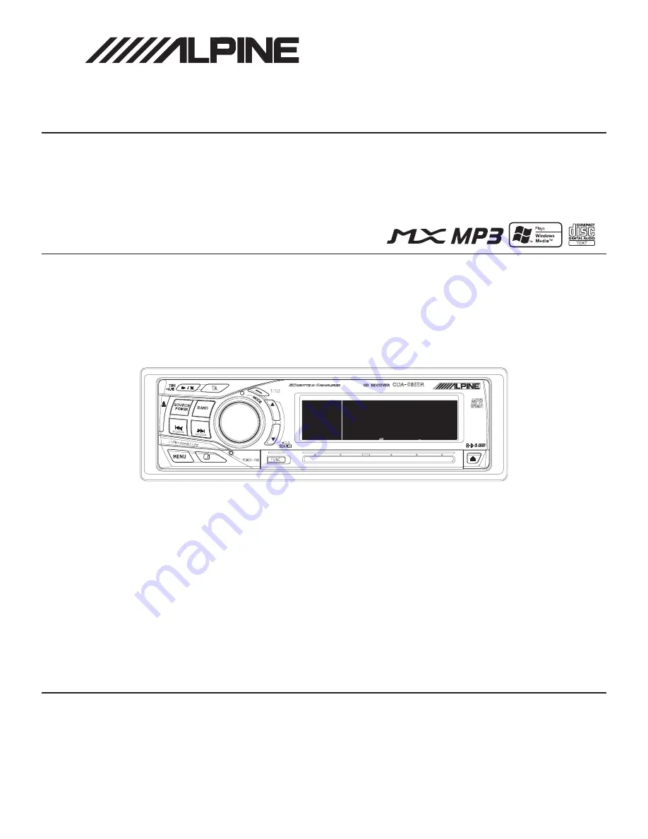 Alpine CDA-9855R Скачать руководство пользователя страница 1