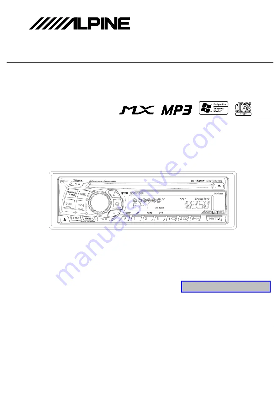 Alpine CDE- 9828RB Service Manual Download Page 1