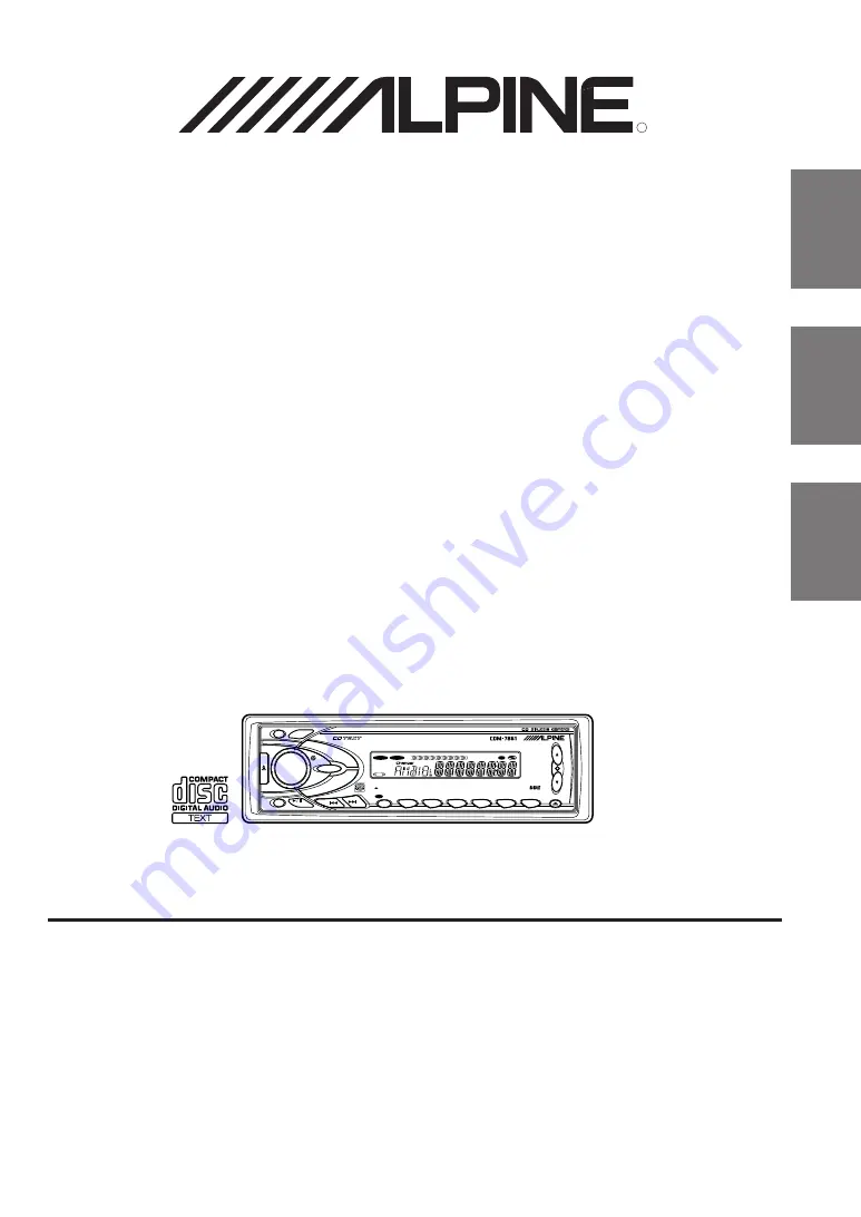 Alpine CDM-7861 Owner'S Manual Download Page 1